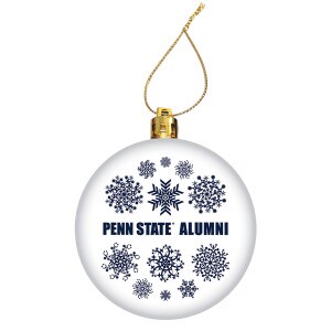 ornament with snowflakes and Penn State Alumni image